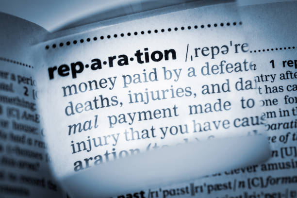 The Definition of Reparation stock photo