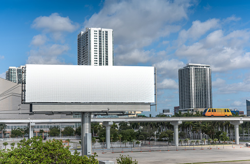 Blank new billboard by Miami downtown. Put your messages in it.