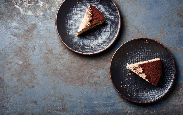 istock Two pieces of chocolate cake. 1318503711