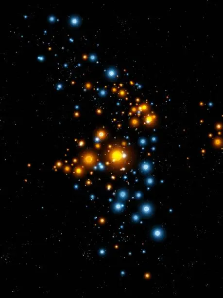 cluster of stars in space, a large constellation, part of a galaxy