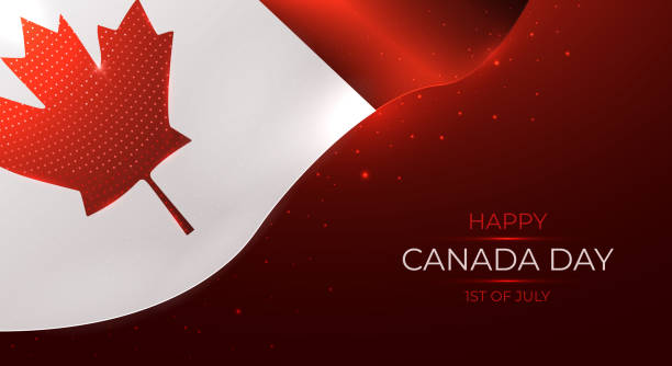 Happy Canada Day modern vector illustration, waving Canada flag, national day greeting card, holiday banner or poster. Happy Canada Day modern vector illustration, waving Canada flag, national day greeting card, holiday banner or poster. canada day poster stock illustrations