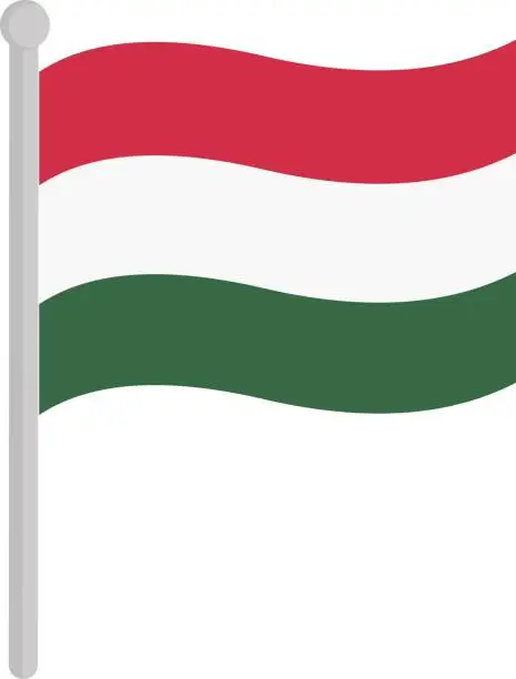 Vector illustration of Vector illustration of flag of Hungary emoticon