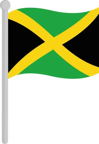 Vector illustration of Vector illustration of flag of Jamaica emoticon