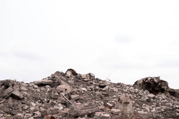 istock A pile of construction debris against a gray sky. Background 1318517654