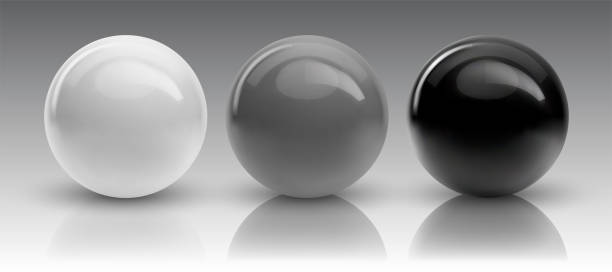 istock Set of vector spheres and balls on a white background with a shadow. 1318520252