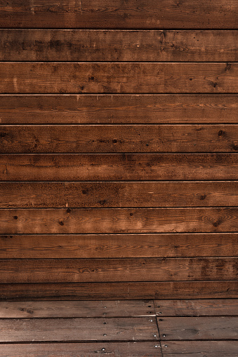 Wooden wall made of wood in perspective, grunge background
