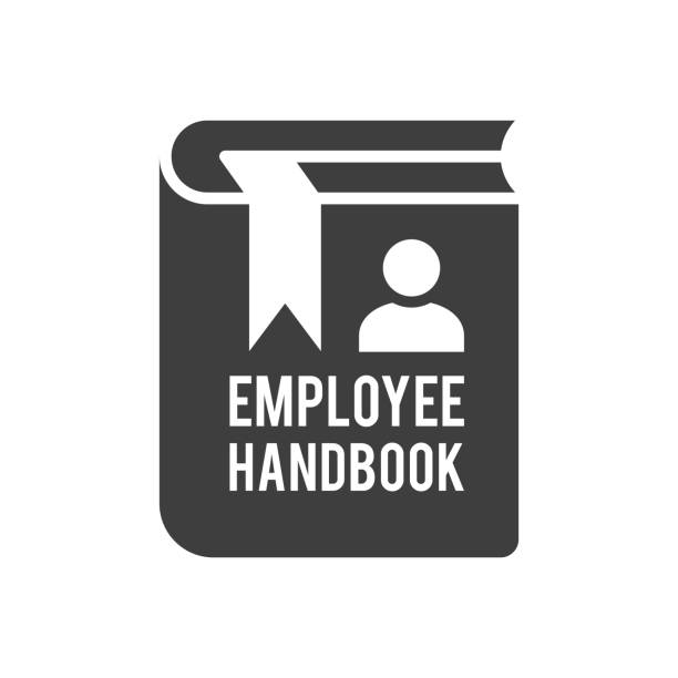 従業員ハンドブックマニュアルアイコン。新しい従業員採用プロセスアイ�コン採用簿 - occupation handbook human resources recruitment点のイラスト素材／クリップアート素材／マンガ素材／アイコン素材