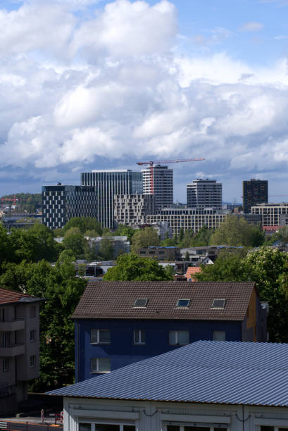 istock Modern skyline of Zurich North at a cloudy spring day. 1318524619