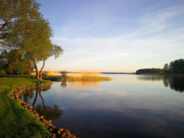 istock Golden hour over the lake 1318525336
