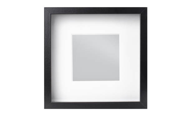 istock Black modern square photo frame isolated on white background 1318526271