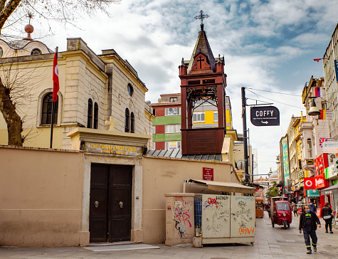 Kadikoy, Istanbul, Turkey - April 15th, 2021: The Gregorian Armenian Surp Takavor Church at Kadikoy, Istanbul, during the coronavirus pandemic.