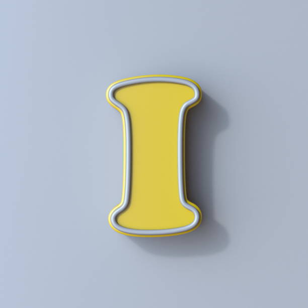 istock Yellow cartoon font Letter I 3D 1318529224