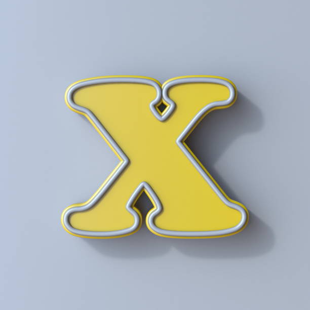 istock Yellow cartoon font Letter X 3D 1318529241