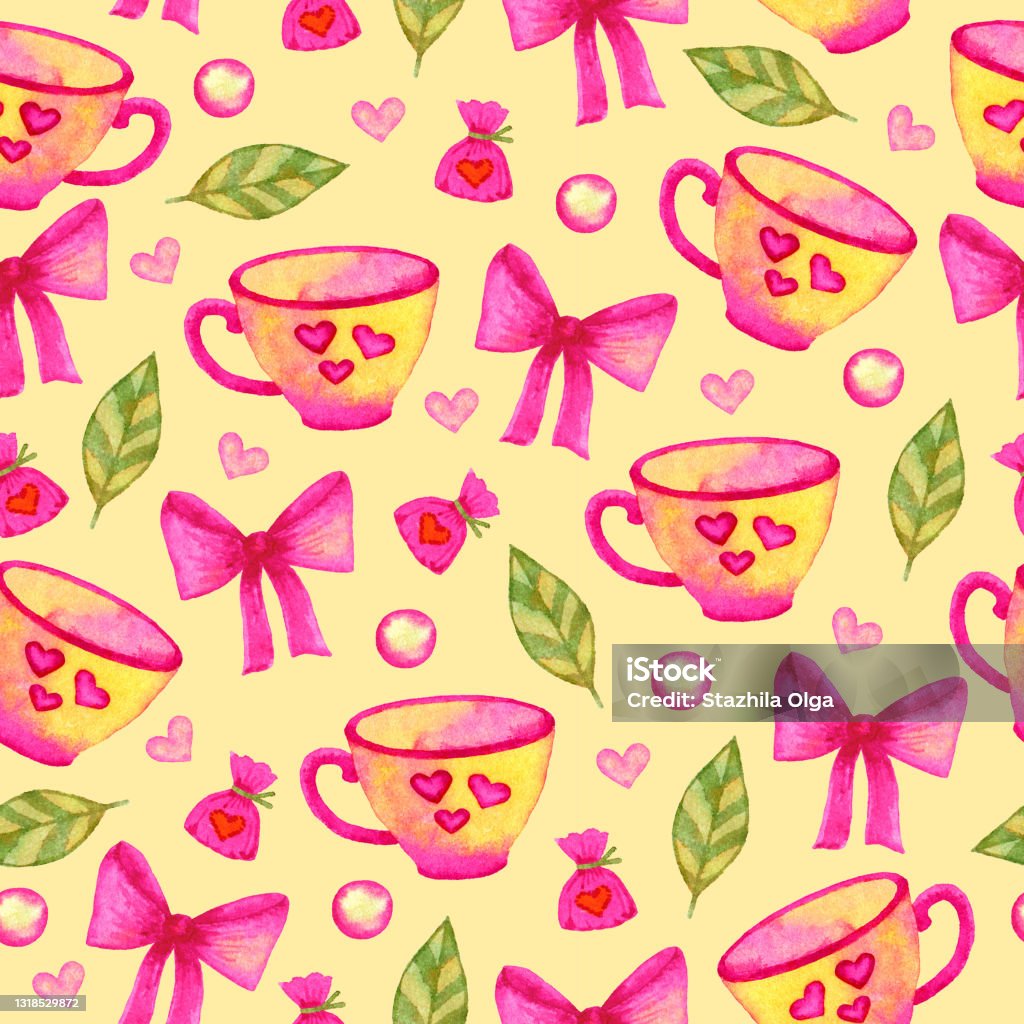 Cute Tea Patterns Tea Pattern Stock Illustration - Download Image Now - Backgrounds ...