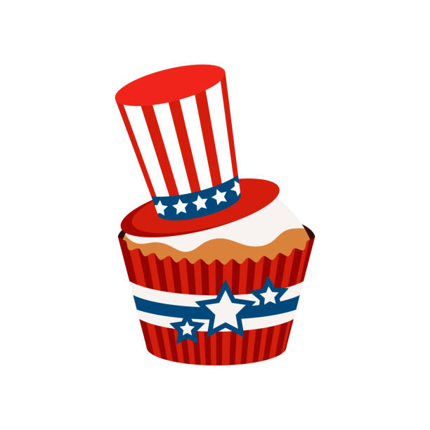 istock 4th of July cupcake patriotic sweets food with hat. 1318529995