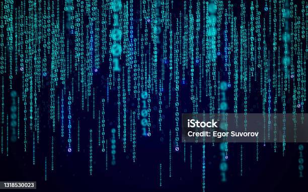 Matrix Background Binary Code With Random Numbers Modern Technology ...