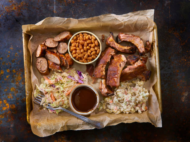 istock Smoked, Dry Rubbed Pork Ribs Plater 1318530187