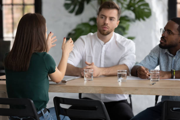 istock Multiethnic business team brainstorming at meeting table 1318531402
