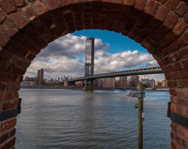 istock city bridge Manhattan New York sky cloud blue beautiful 1318540715