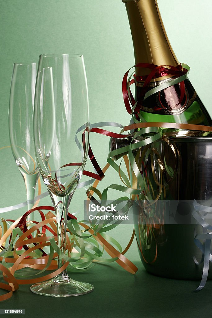 Champagne and glasses 12 O'Clock Stock Photo
