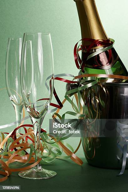 Champagne And Glasses Stock Photo - Download Image Now - 12 O'Clock, Alcohol - Drink, Celebration