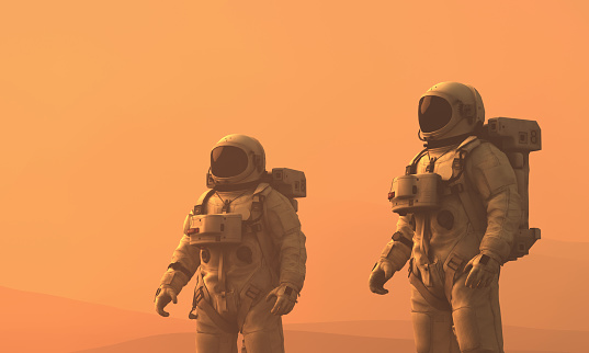 Astronauts exploring Mars