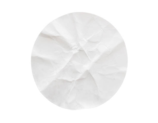 istock Blank white round paper sticker label isolated on white background 1318553940