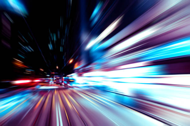 istock Abstract image of night traffic light trails in the city 1318556500