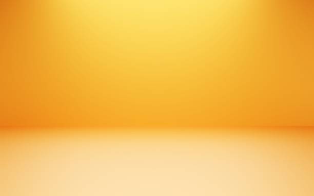 istock 3d rendering of empty orange yellow abstract minimal concept background. Scene for advertising, cosmetic ads, show,  technology, food, banner, cream, fashion, summer, kid. Illustration.Product display 1318564777