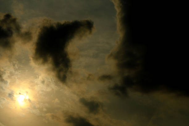 Landscape of sunset and shadowy clouds