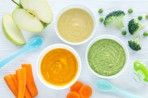 istock Assortment of fruit and vegetable puree 1318567534