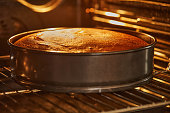 Cheesecake in the oven after baking, Step by step recipe from the Internet