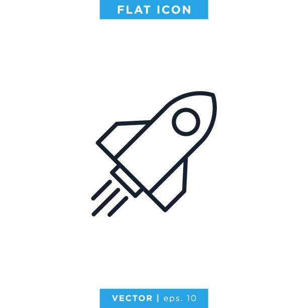 ilustrações de stock, clip art, desenhos animados e ícones de rocket icon vector stock illustration design template. editable stroke. - flame symbol simplicity sign