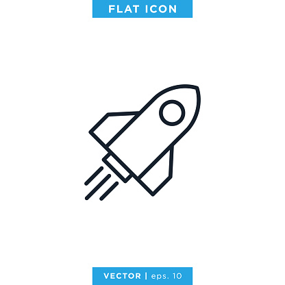 Rocket Icon Vector Stock Illustration Design Template. Editable Stroke. Vector eps 10.