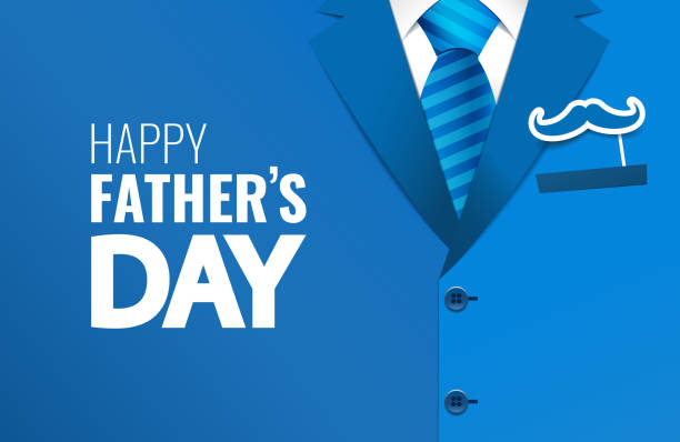 Father's day Vector Illustration of Father's day blue formal background stock illustrations