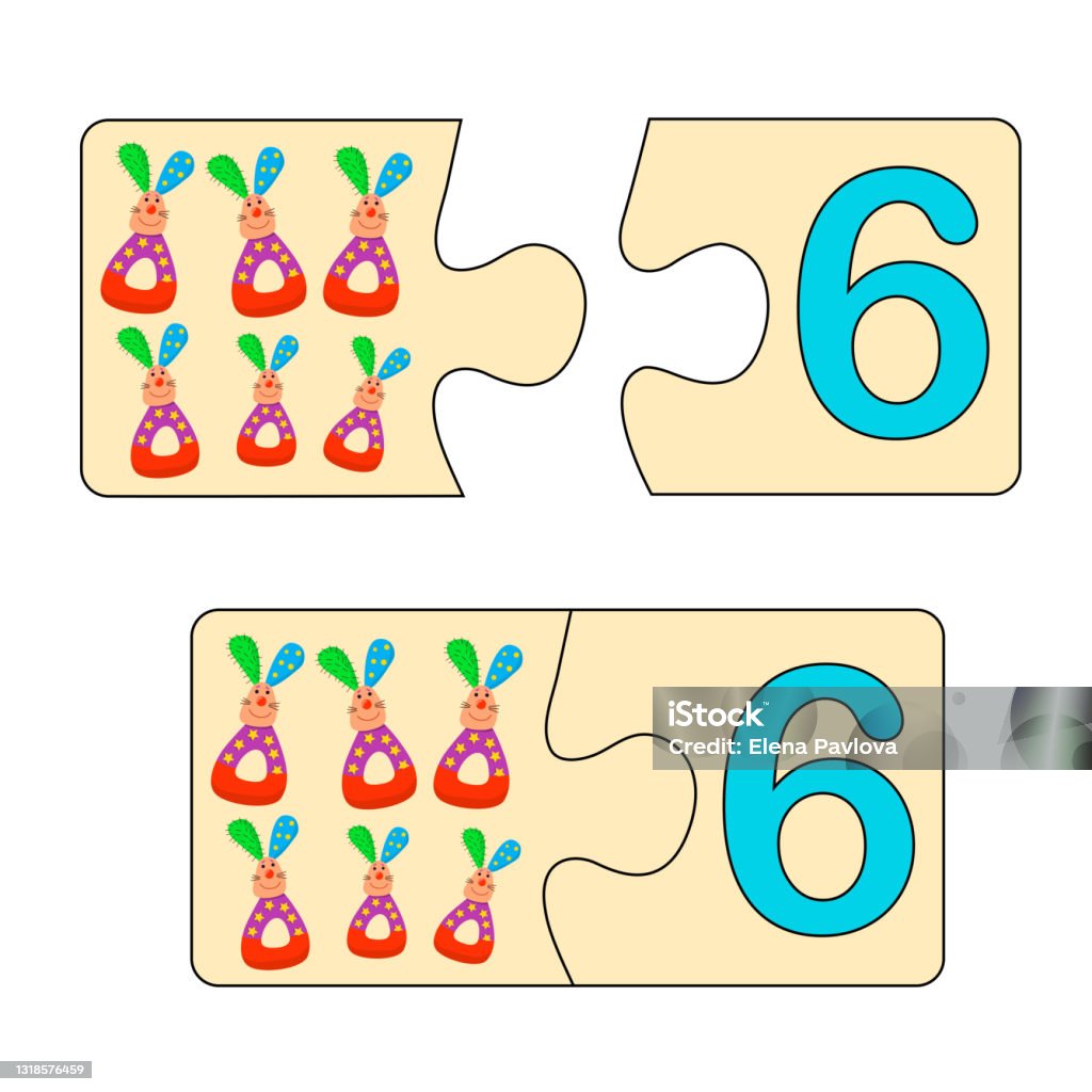 Educational Game For Kids Find Right Picture For Number Puzzle With