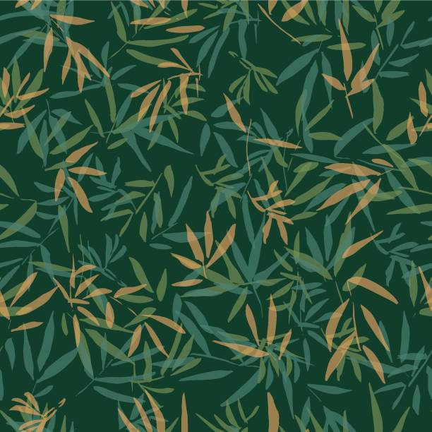 ilustraciones, imágenes clip art, dibujos animados e iconos de stock de patrón sin costuras de bambú - japanese maple maple tree leaf backgrounds