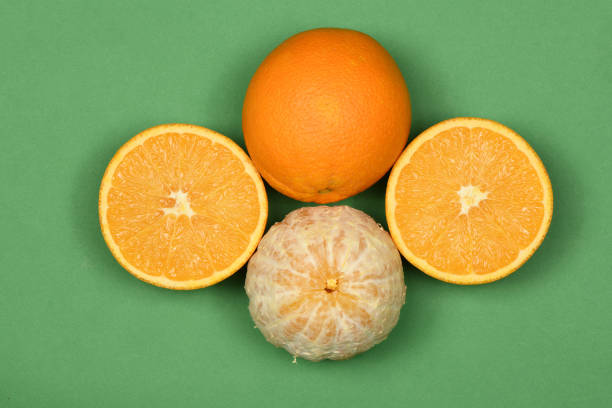 Texture of fresh ripe orange. Closeup macro of grapefruit pulp. High resolution photo. Full depth of field.