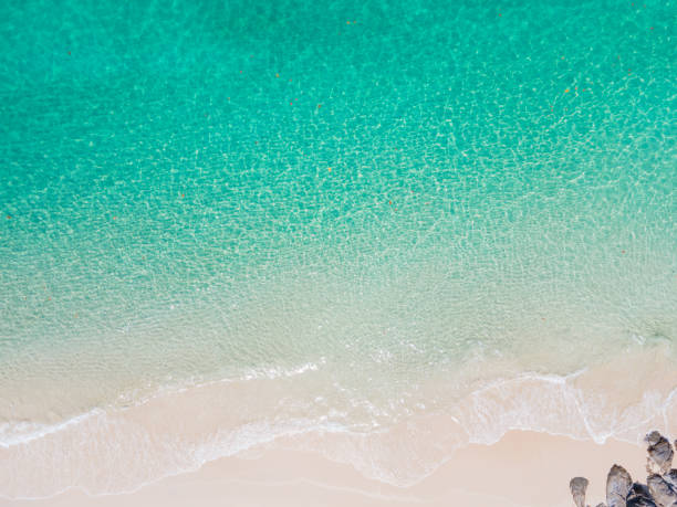 istock Beautiful beach sea. top view shot 1318582355
