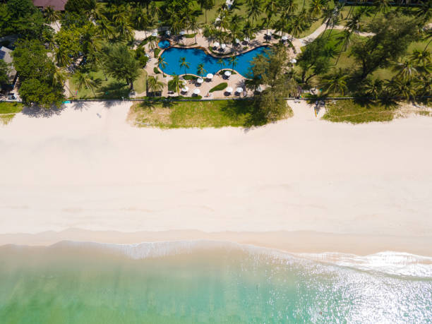 istock Aerial view (Top view) above beach sea 1318583386
