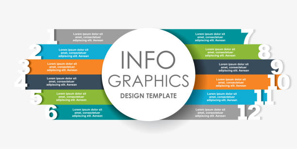 illustrations, cliparts, dessins animés et icônes de modèle de conception infographique avec place pour vos données. illustration vectorielle. - 12