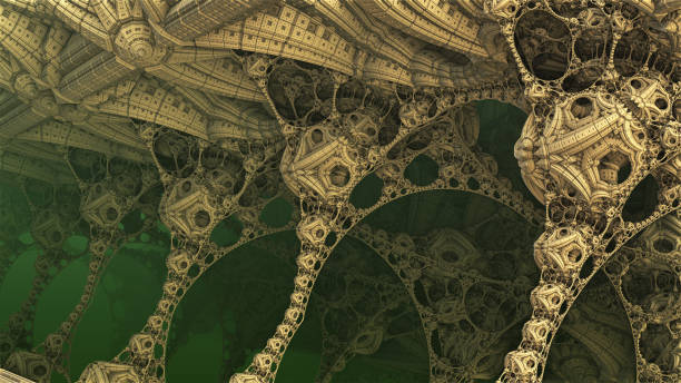 istock Abstract background 3D, fantastic ancient civilization architecture 1318584688