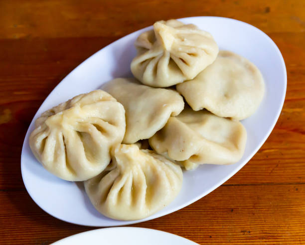 istock Traditional Georgian Khinkali dumplings stuffed with meat 1318587105