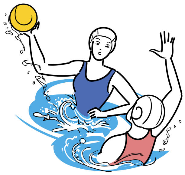water polo water polo waist deep in water stock illustrations