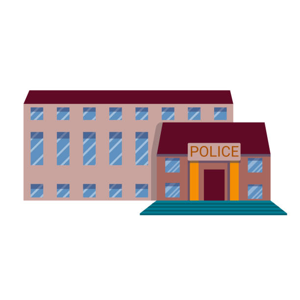 istock The police building is isolated on a white background. Vector icon in the style of a flat cartoon for infographics 1318598325