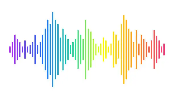 Vector illustration of Sound wave rhythm. Colorful digital equalizer.