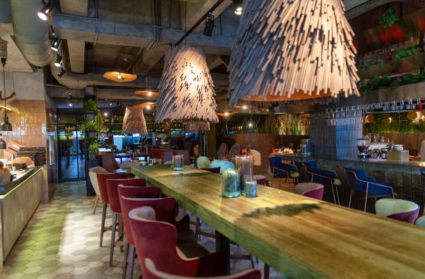 istock Interior of a modern cozy swedish restaurant 1318603053