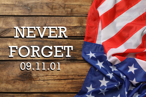 istock Memorial Day. American flag on wooden table, top view 1318603166