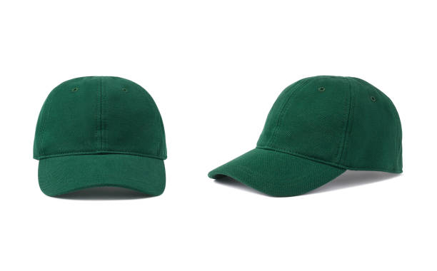 grüne sport baseballkappe - kopfbedeckung stock-fotos und bilder