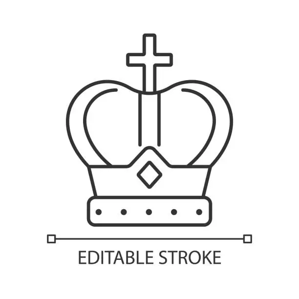 Vector illustration of Royal crown linear icon